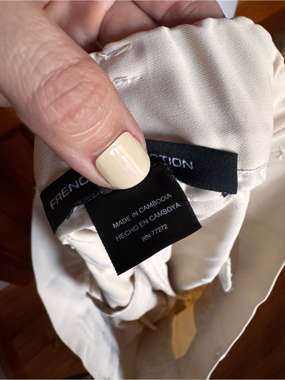 66. French Connection High-Waist Wide-Leg Trousers in Cream - Picture 11 of 13
